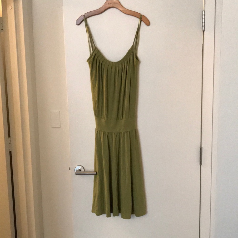 BCBG pear green drop-waist dress size L